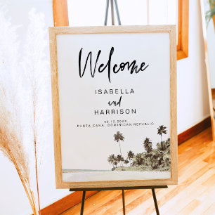 SOPHIA Tropical Beach Palm Tree Wedding Welcome Poster