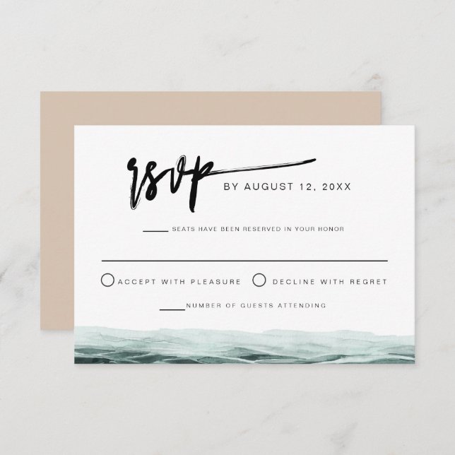 SOPHIA | Tropical Ocean Watercolor RSVP Card (Front/Back)