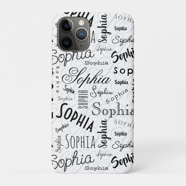 Sophia Typography Black White Case-Mate iPhone Case (Back)