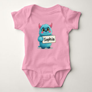 Sophia's Sparkling Blue Monster Baby Bodysuit