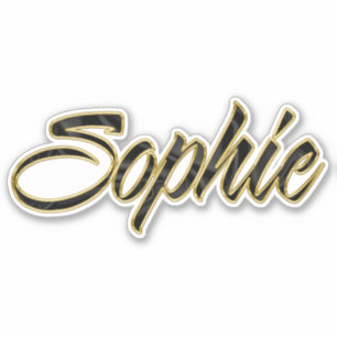 Sophie black gold lettering Sticker