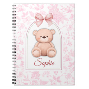 Sophie   Custom Pink Teddy Bear Nursery Design  Notebook