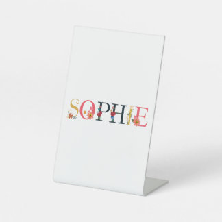 SOPHIE First Name Elegant Embroidered Pedestal Sign