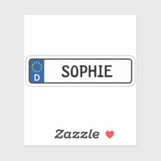 Sophie German Car License Plate