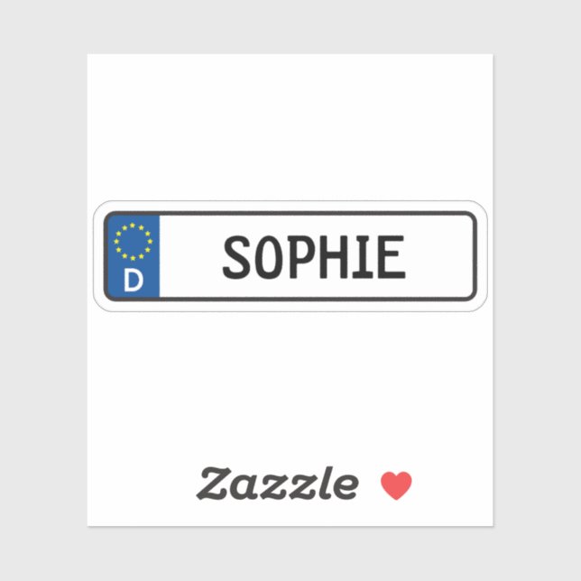 Sophie German Car License Plate (Sheet)