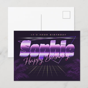 Sophie Name Vorname lila Postkarte Geburtstag Postcard