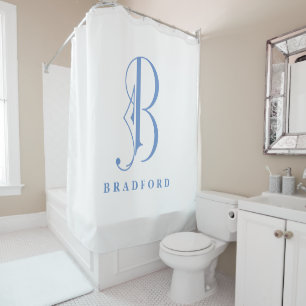 Sophisicated and Elegant Monogram B Custom Shower Curtain