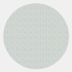 Sophisticated 1940s Dusty Blue Rosebud Vintage Pat Classic Round Sticker