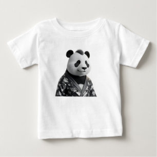 Sophisticated 3D Panda Fashion Portrait Baby T-Shirt