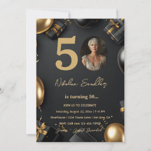 Sophisticated  50 birthday party invitation