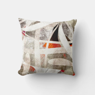 sophisticated abstract art modern grey boho cushion
