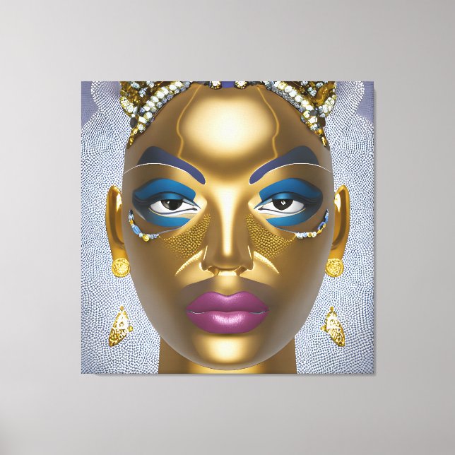Sophisticated African Beauty: Black History Month  Canvas Print (Front)