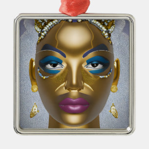 Sophisticated African Beauty: Black History Month Metal Tree Decoration