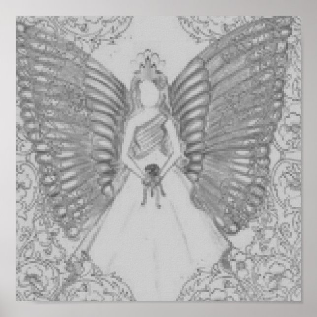 Sophisticated Angelic Sweet 16 Grey Poster (Front)