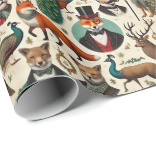 Sophisticated Aristocratic Christmas Wrapping Pape Paper