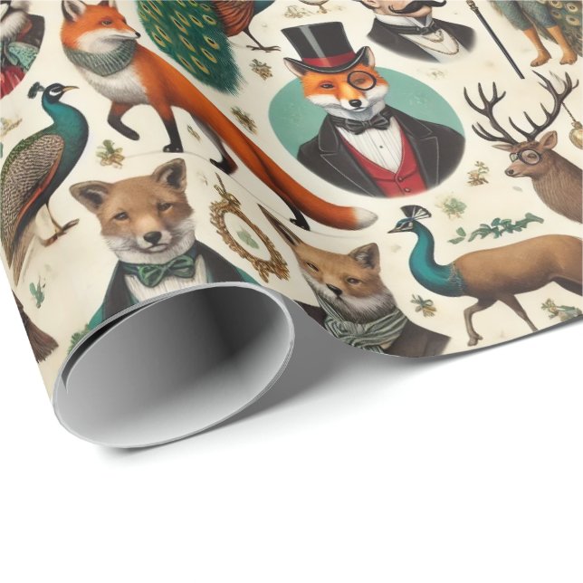 Sophisticated Aristocratic Christmas Wrapping Pape Paper (Roll Corner)