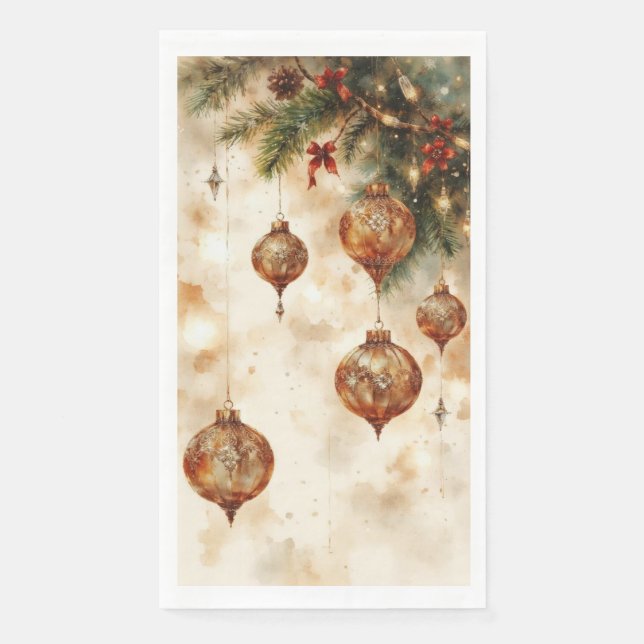 Sophisticated Array of Christmas Ornaments Napkin (Front)