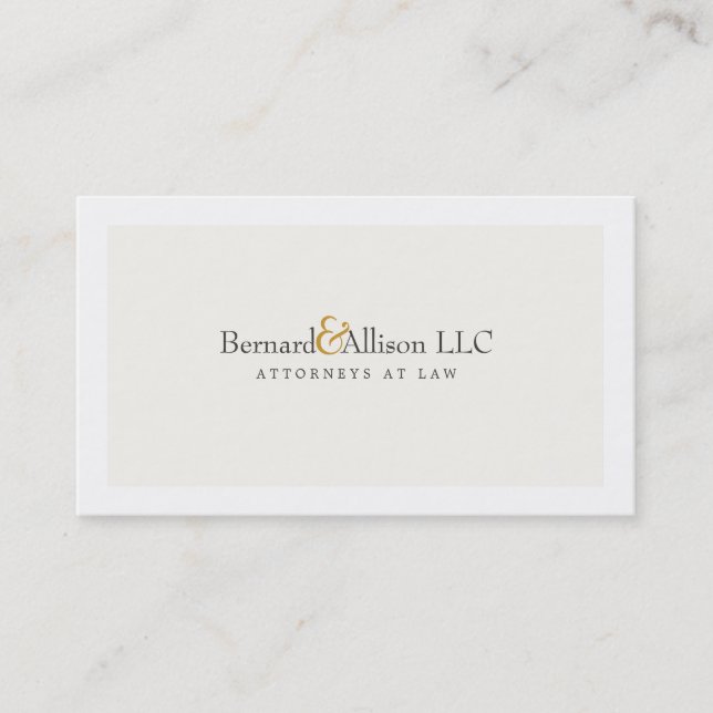 Sophisticated Attorney Off White Business Card (Front)