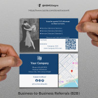Sophisticated B2B Services QR Code Blue White