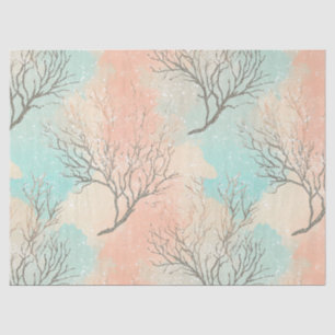 Sophisticated Beach Palette with Coral & Wave Tissue Paper