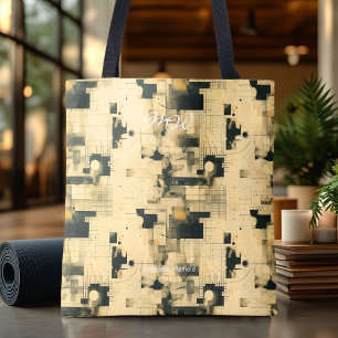 Sophisticated Beige Abstract Personalised Tote Bag