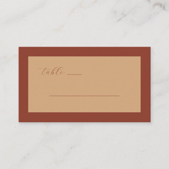 Sophisticated Beige Calligraphy Place Card (Front)