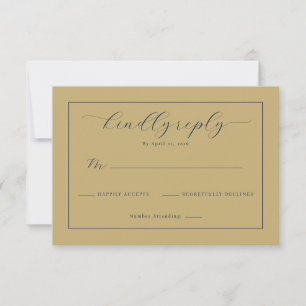 Sophisticated Beige Calligraphy RSVP Card