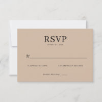 Sophisticated Beige Minimalist RSVP