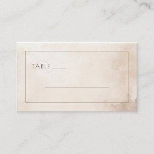Sophisticated Beige Minimalist Table Sign Place Card