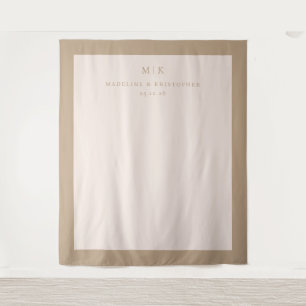Sophisticated Beige Typographic Tapestry
