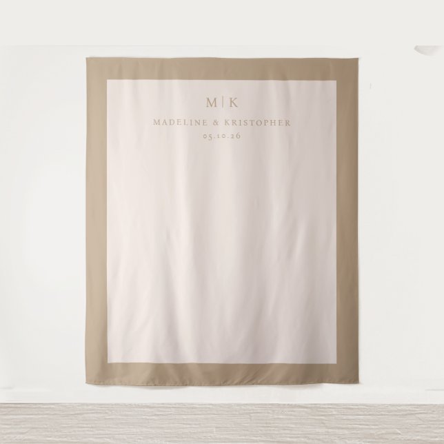 Sophisticated Beige Typographic Tapestry (Front)