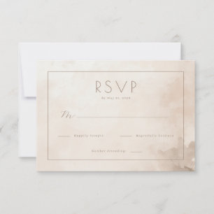 Sophisticated Beige Watercolor RSVP Card