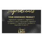 Sophisticated Black And Gold Ingredient Labels