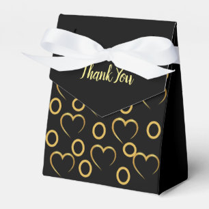 Sophisticated Black and Gold Party Thank You  Favo Favour Box