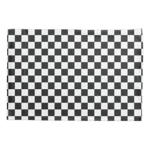 Sophisticated Black and White Chequered Pattern Pillowcase