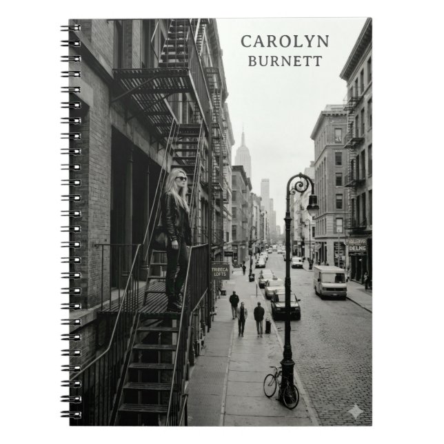 Sophisticated black and white Customised Notebook (Front)