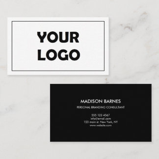 Sophisticated Black And White Logo Minimal Business Card