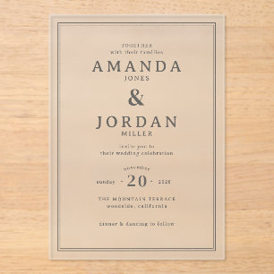 Sophisticated Black and White Wedding Invitation
