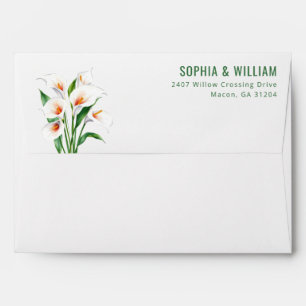 Sophisticated Black Calla Lilies Envelope
