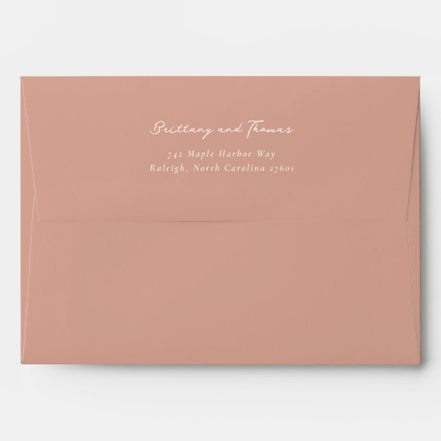 Sophisticated Black Calligraphy Envelope (Back (Top Flap))