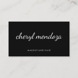 Sophisticated Black Cursive Text Business Card