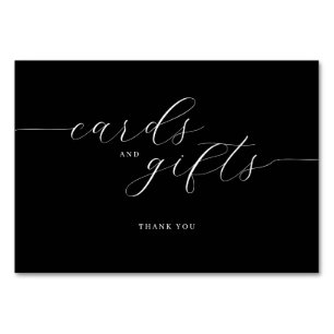 Sophisticated Black Cursive Thank You Card