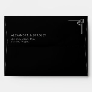 Sophisticated Black Geometric Cross Envelope