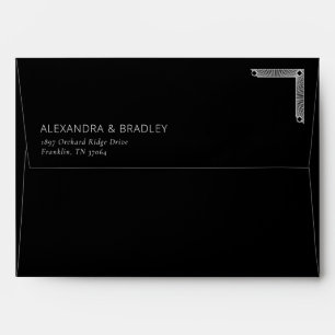 Sophisticated Black Geometric Minimalist Envelope