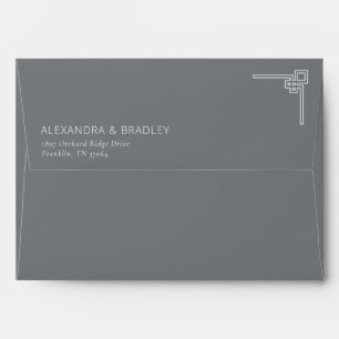 Sophisticated Black Geometric Minimalist Envelope
