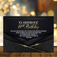 Sophisticated Black Gold 60th Surprise Birthday