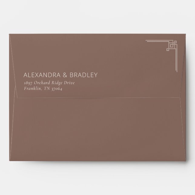 Sophisticated Black Line Bracket Envelope (Back (Top Flap))