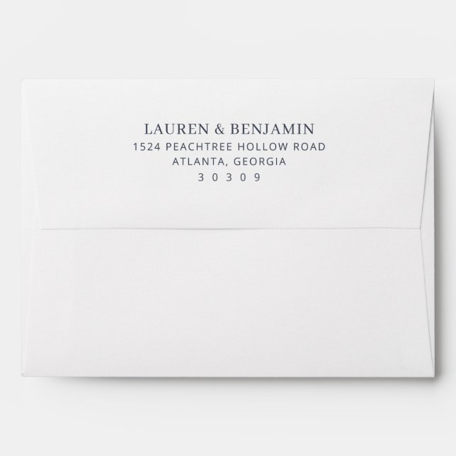 Sophisticated Black Minimalist Envelope (Back (Top Flap))