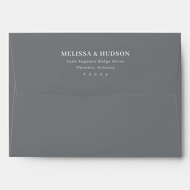 Sophisticated Black Minimalist Typographic Envelope (Back (Top Flap))