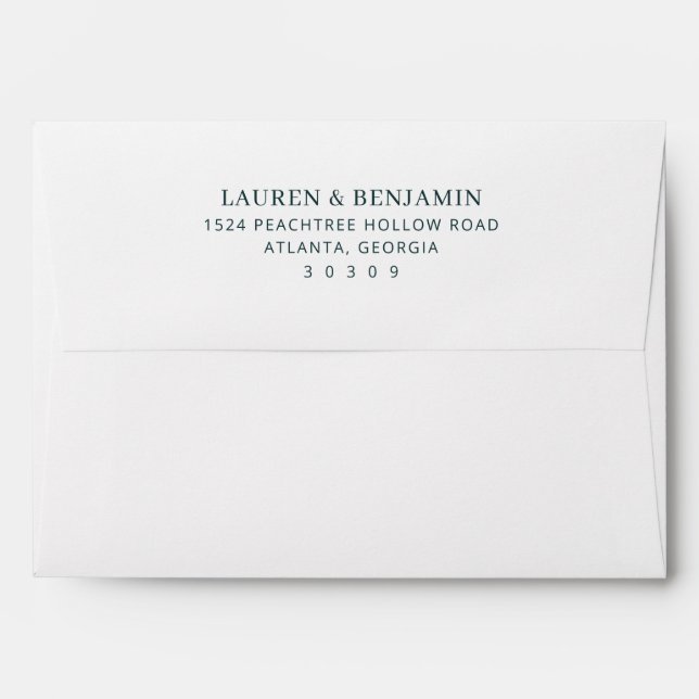 Sophisticated Black Typographic Envelope (Back (Top Flap))